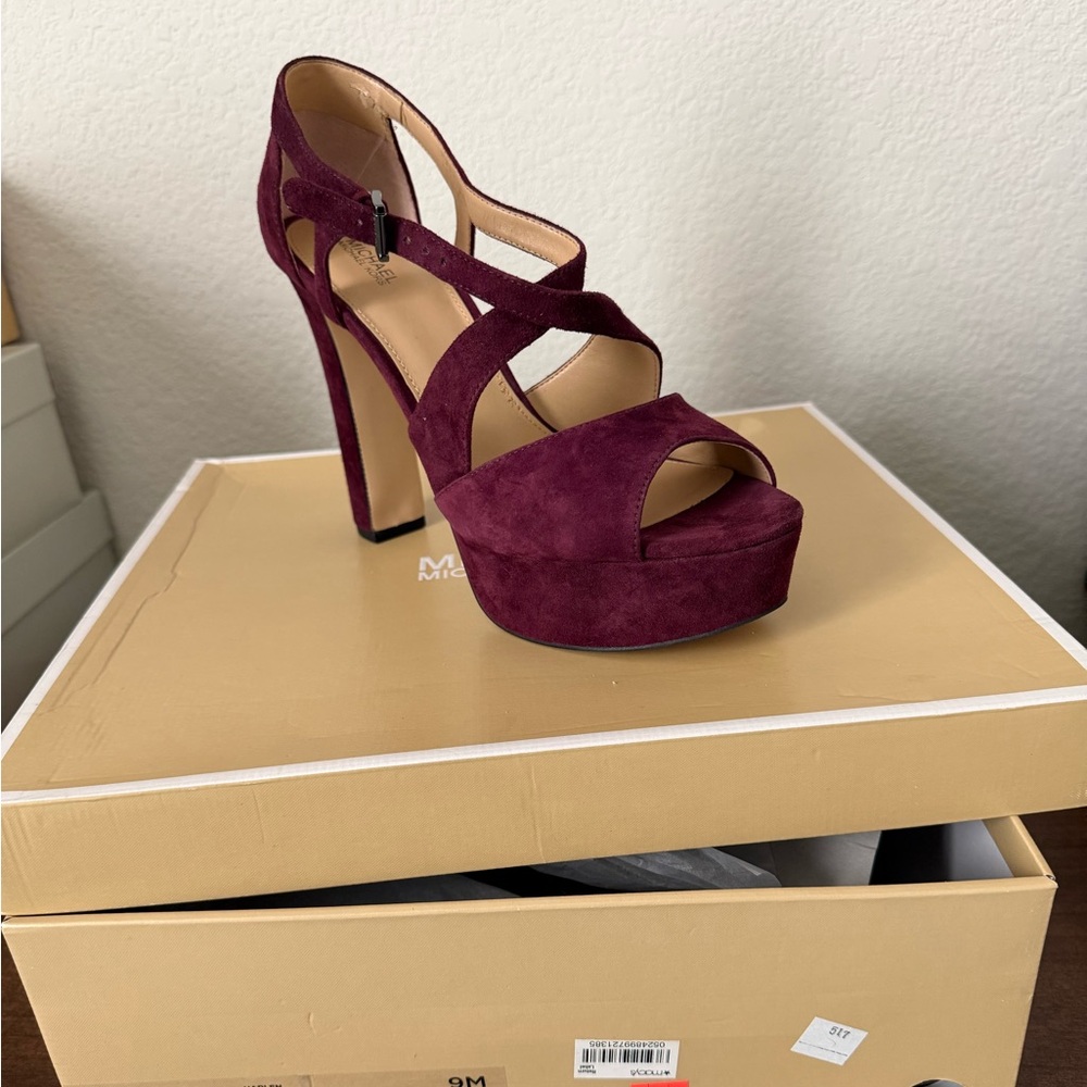 Michael Kors Deep Burgundy Strappy Heels